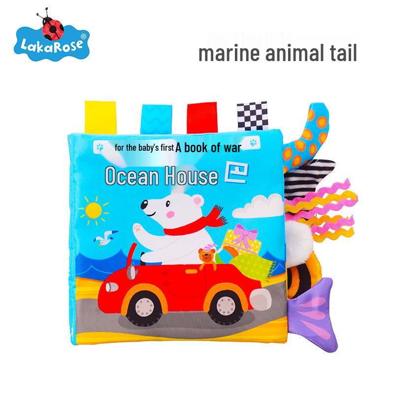 

LakaRose Russian Animal Tail Crinkle Cloth Book for Baby Early Education (0-1 Years)