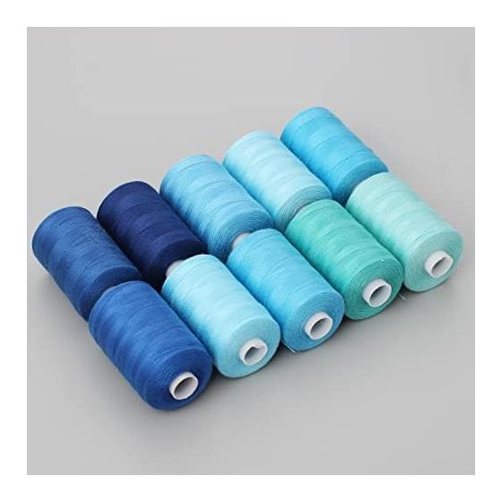 Windman Sewing Thread, No. 60, 10 Piece Set, 1000 Yards/Roll, Value Spun Thread, For Regular Fabrics, Household Thread, Sewing Thread, Polyester