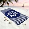Blue Navigation Wheel Circle Towel Large Quick-Drying Microfiber soft Beach Towel for Travel Fitness Sauna Bathing Camping