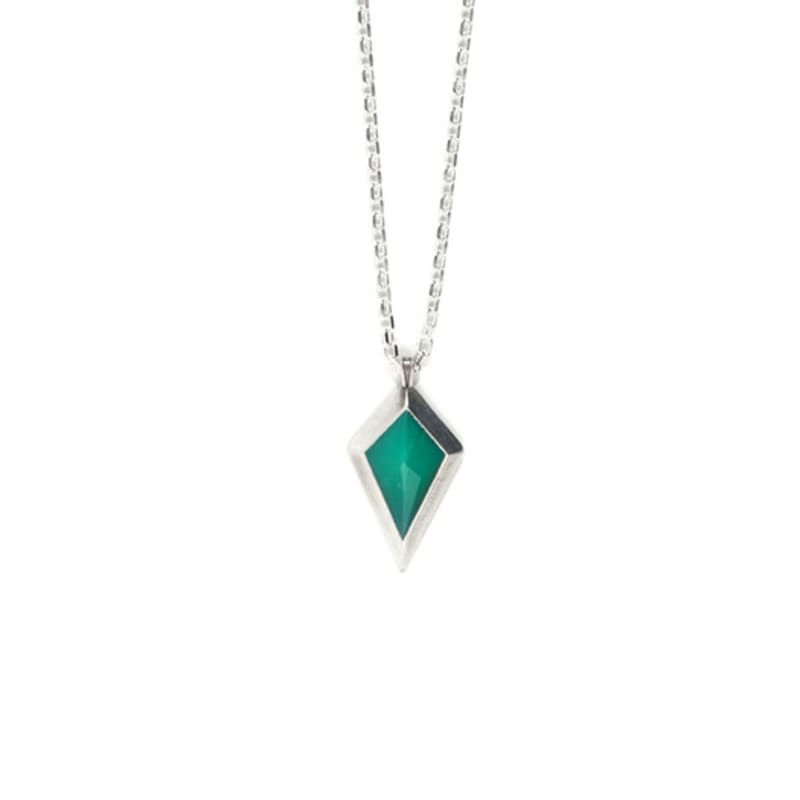 

SEWNSWEN SILVER RHOMBUS GEMSTONE NECKLACE ORDER MADE