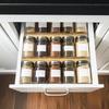Bamboo Spice Rack For Drawer, 4 Tier Stackable Seasoning Storage Organizer Insert,for Kitchen Condiments Storage Insert(Jars Not Included,9.4"