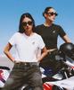 PHYPS MOTORCYCLE [2Pack] Womens Speed Cool Crop Short Sleeve White Black