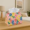 1pc Boho Patchwork Polyester Tissue Box - Colorful Flower Squares Modern Design, Perfect for Holiday Tables, Family Dinners, And Bathroom Decor Tissue