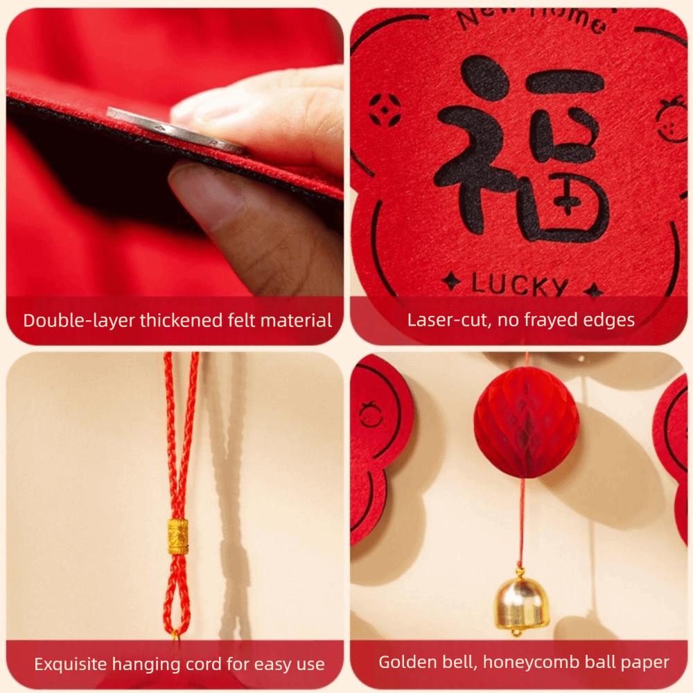 Non Woven Fu Character Hanging Ornament Chinese Style New Year Lucky Decoration Bedroom Decoration
