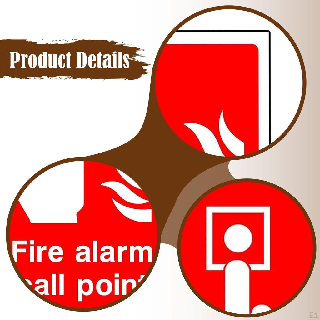 50x Fire Alarm Call Point Signs Stickers Waterproof Display Decal High Visibility for Indoor and