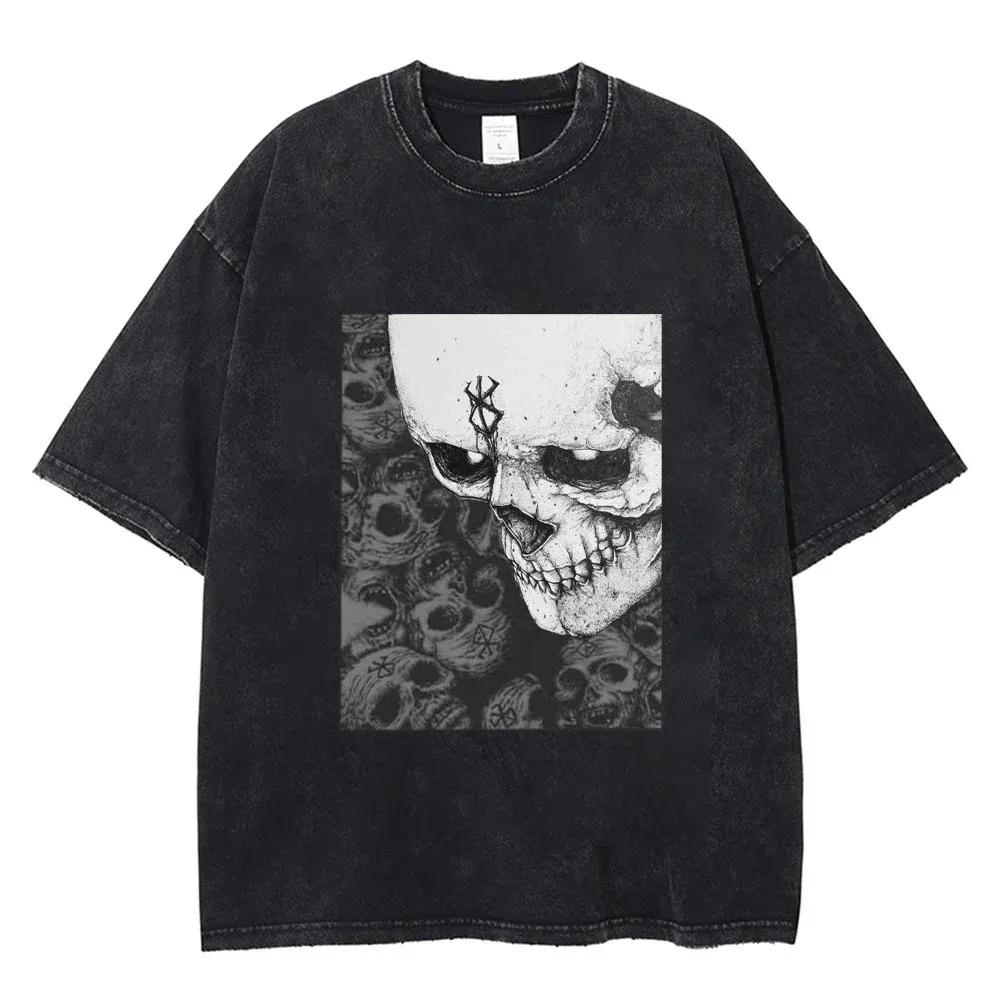 Klasická Berserk Anime Trička Pánská Dámská Praná Nadměrná Manga Grafické Tričko Bavlna Harajuku Vintage Hip Hop Ležérní Oblečení