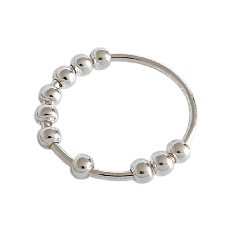 Вращающиеся кольца-спиннеры с бусинами от тревоги и беспокойства, кольца для спокойствия, стресс-снимающие браслеты, антистрессовое кольцо для женщин и мужчин, кольца-фиджеты 1