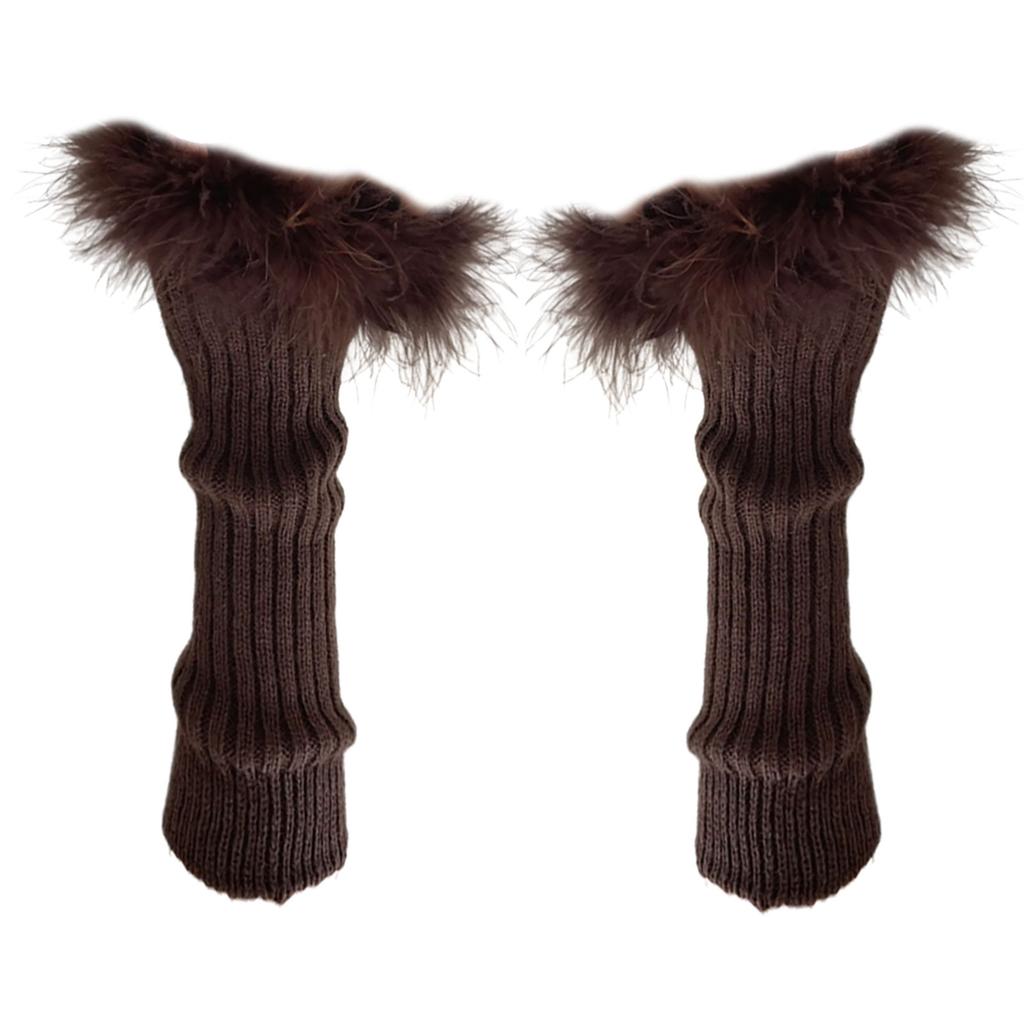 Mädchen Handschuhe Handgelenkwärmer Handschuhe Feder für Halloween Fingerlose Handschuhe Handgelenkwärmer Ärmel Winter für Teenager