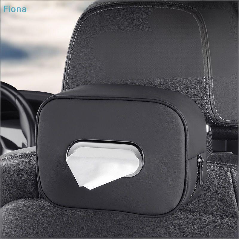 Porta Scatola di Fazzoletti per Auto in Pelle Nappa per Console Centrale dell'Auto, Bracciolo, Porta Tovaglioli, Parasole, Custodia per Fazzoletti per Sedile Posteriore con Cinturino di Fissaggio