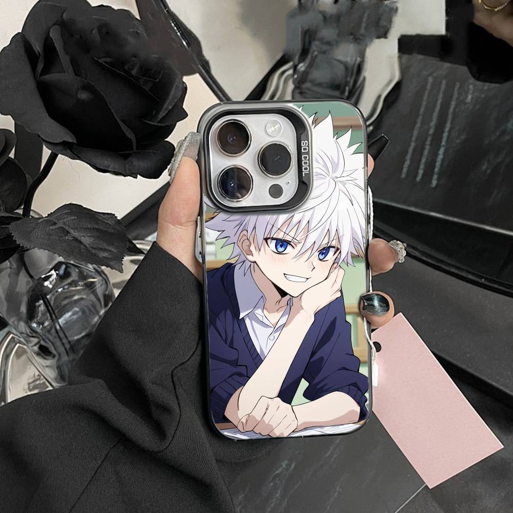 F-Killua Zoldyck H-Hunter X Hunter Phone Case For iPhone17, 16,15,14,13,12 Pro Max Black Candy Matte Shockproof Cover