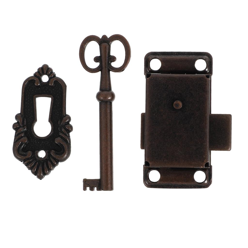 2 Sets Drawer Locks with Keys Antique Locks Wardrobe Furniture