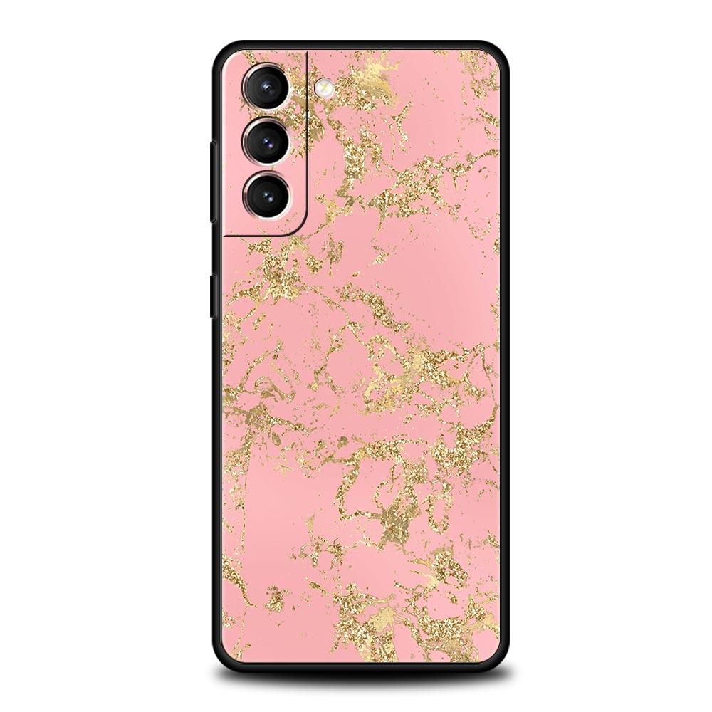 Black Gold Marble Pattern Phone Case For Samsung Galaxy S22 S21 S20 Ultra FE 5G S10E S10 S9 S24 Plus S23 Cover Shell