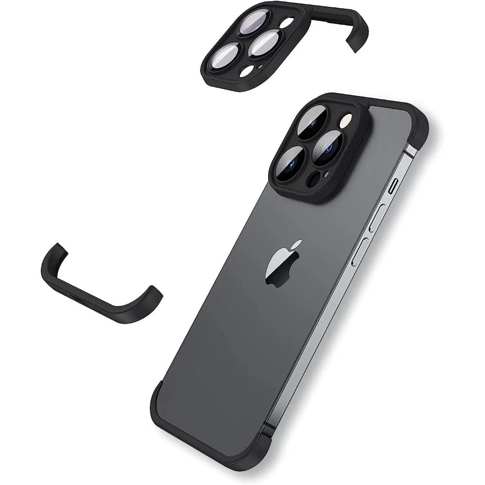 

Титаново-серый безрамный защитный чехол для объектива камеры из ТПУ, чехол-бампер для iPhone 16, 15 Pro Max, 14 Plus, 13, 12, 11, 14, 15, 13 Pro For iPhone 15Pro Max