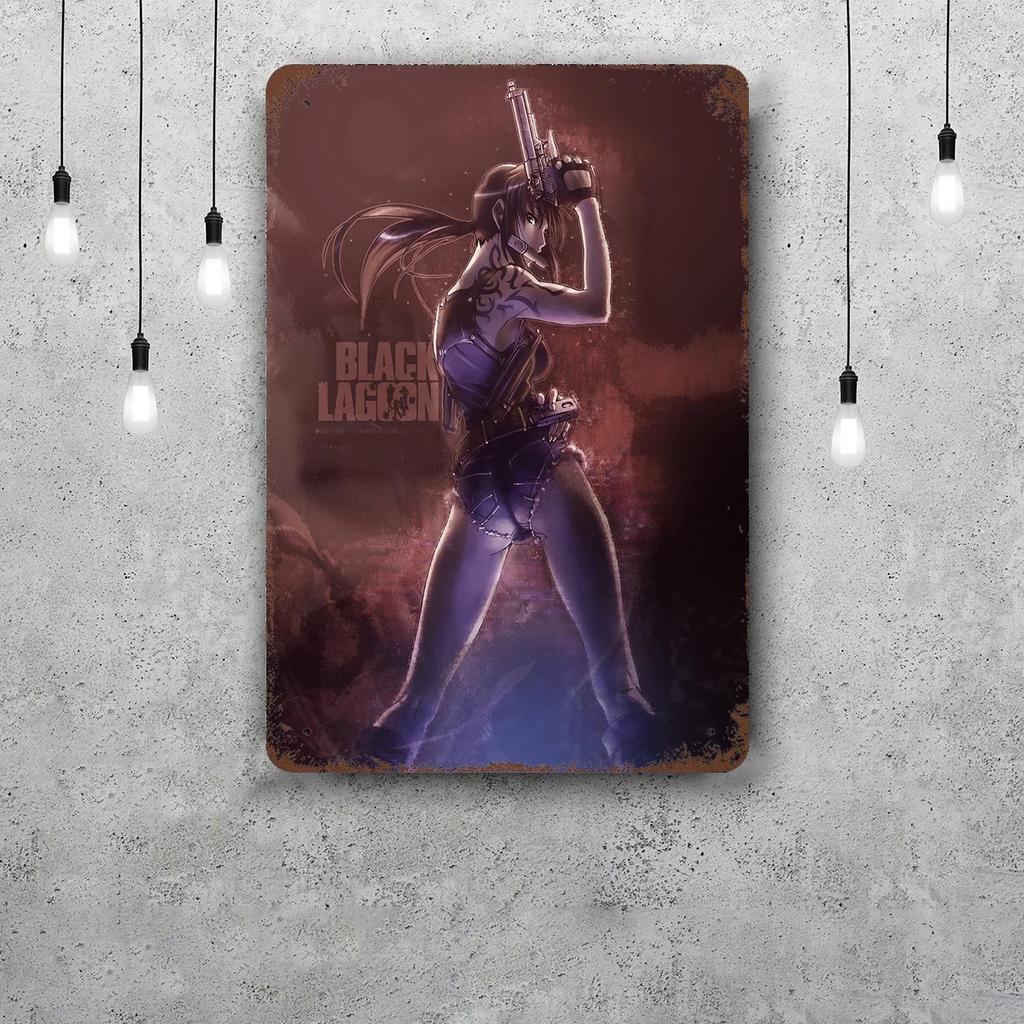 revy black lagoon Funny Bar Metal Sign Retro Plaque Sign Alcohol Drinker Pub Club Man Cave Kitchen Wall Decoration