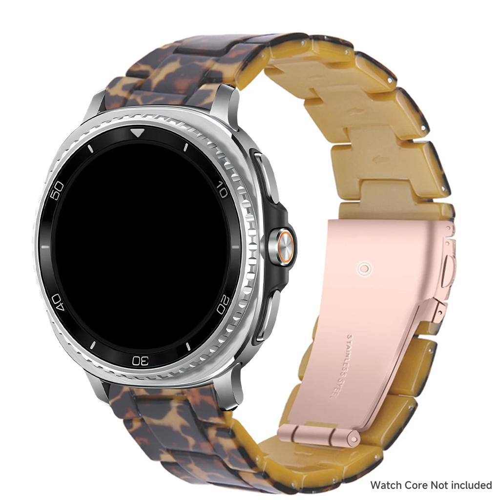 Bracelet en résine de luxe pour Samsung galaxy watch 8/8 classic 46mm Bracelet à maillons transparent pour galaxy watch ultra 2025/7 47mm bracelet