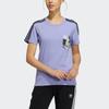 Adidas Originals Trefoil Ss Three Stripes Pocket Printed Sports Crew Neck Short Sleeve T-Shirt Women T-Shirts Purple HA1493