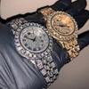 Luxus Funkelnde Diamant Uhr Damen Marke Quarz Gold Armband Uhren Damen Zirkon Kristall Top Elegante Armbanduhr Uhr Geschenke