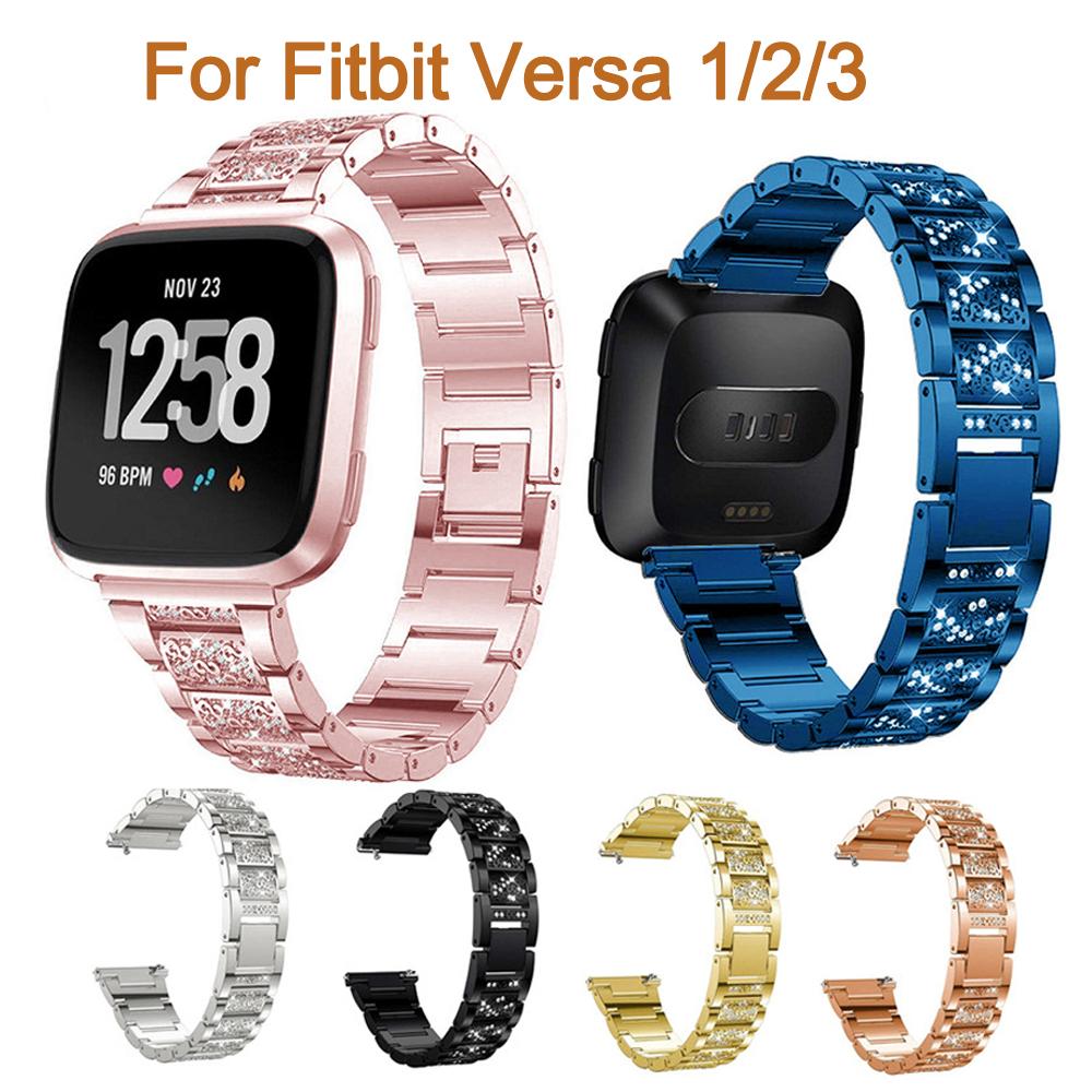 Correa De Acero Inoxidable Para Fitbit Versa 4/3, Sense 2 - Ajustable, Cierre Mariposa