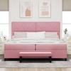 Boxspring Bed with Mattress and Headboard Pink 200 X 200 Cm Velvet