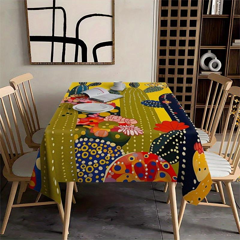 Mexican Folklore Rectangle Table Cloth for Table Decor Kitchen Dining Waterproof Reusable Tablecloth for Tables Indoor Outdoor