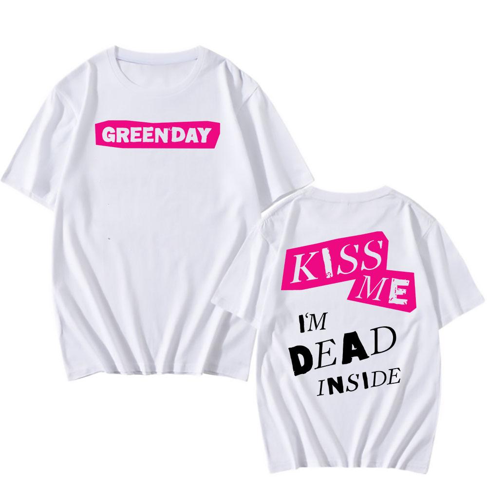 

Kiss Me Im Dead Tshirt Green Days Savior Album Design Cotton Short Sleeve Unisex Street Wear Hip Hop Unisexs Tshirt Print 4XL