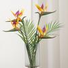 2 Pcs PU Artificial Bird of Paradise Flower Red Decorative Paradise Bird Plant  for Office