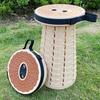 Outdoor Folding Stool with Carrying Handle Height Adjustable Retractable Stool Heavy Duty Camping Picnic Fishing Collapsible Telescoping Chair Seat