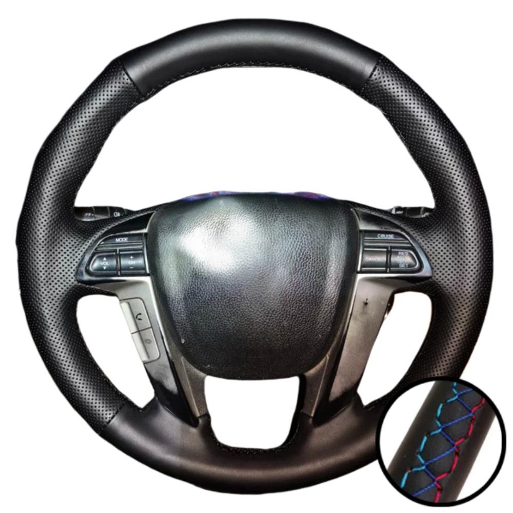 Hand Stitched Perforated Microfiber Leather Odyssey Pilot Steering Wheel Cover For Honda Accord 8 Car Interior Accessories