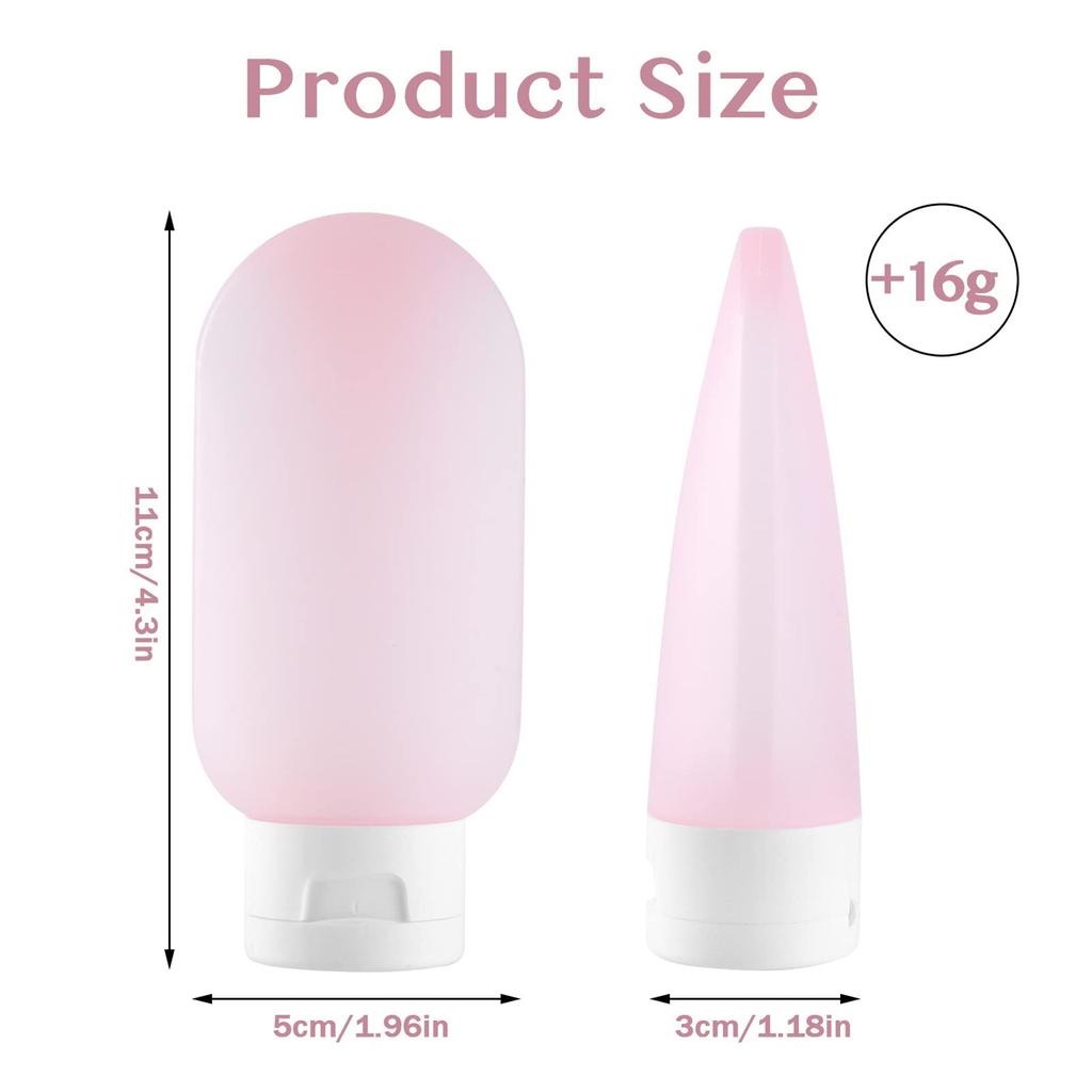 3PC Silicone Travel Bottle Portable 60ml Leak-proof Travel Bottle