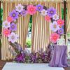 9Pcs/Set Pink Paper Fan Flower DIY Floral Pom Poms Classroom Background Reusable Wall Hanging Banner