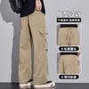 Tooling pants men's summer thin American trendy brand khaki functional loose straight ice silk casual pants