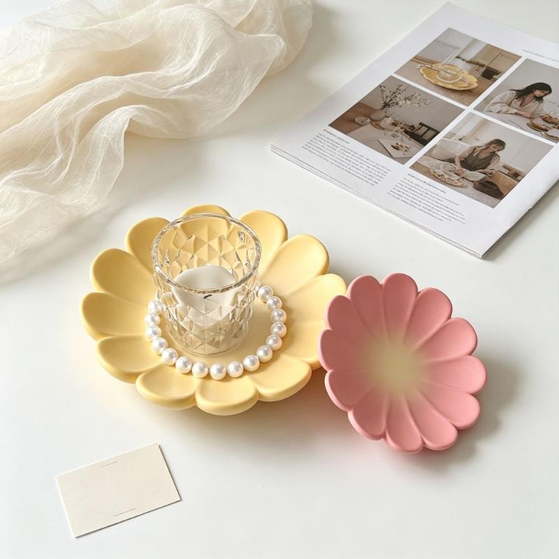 Flower Storage Tray Silicone Mold, Non-Stick Resin Gypsum Casting Mold To Make Jewelry Organizers, Plaster Desktop Decors Plate DIY Craft Mold