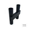 ISURE MARINE Aluminum Black Double Fishing Rod Holder 2-Channel Fishing Rod Marine Accessories for Boat Yacht Ship RV