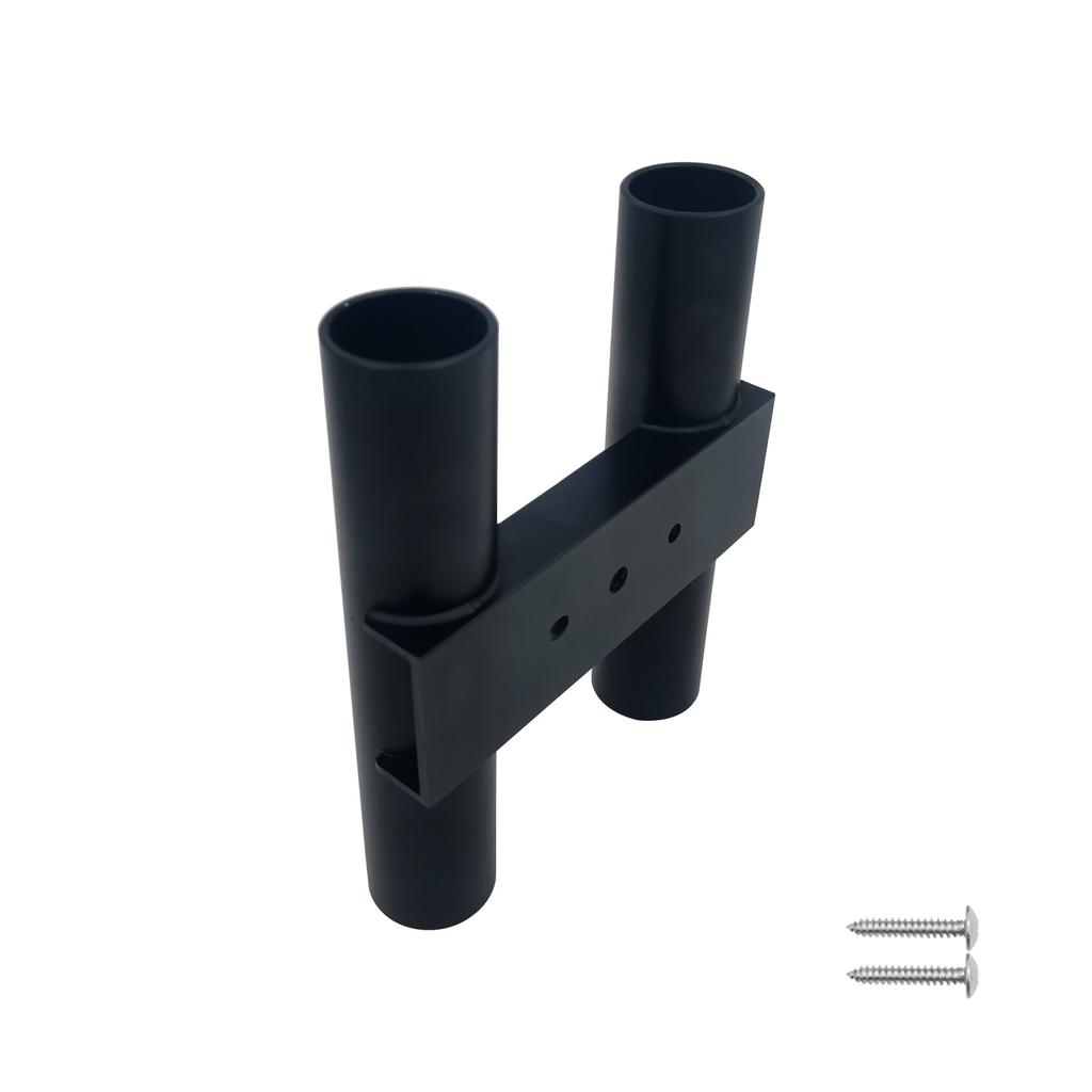 ISURE MARINE Aluminum Black Double Fishing Rod Holder 2-Channel Fishing Rod Marine Accessories for Boat Yacht Ship RV