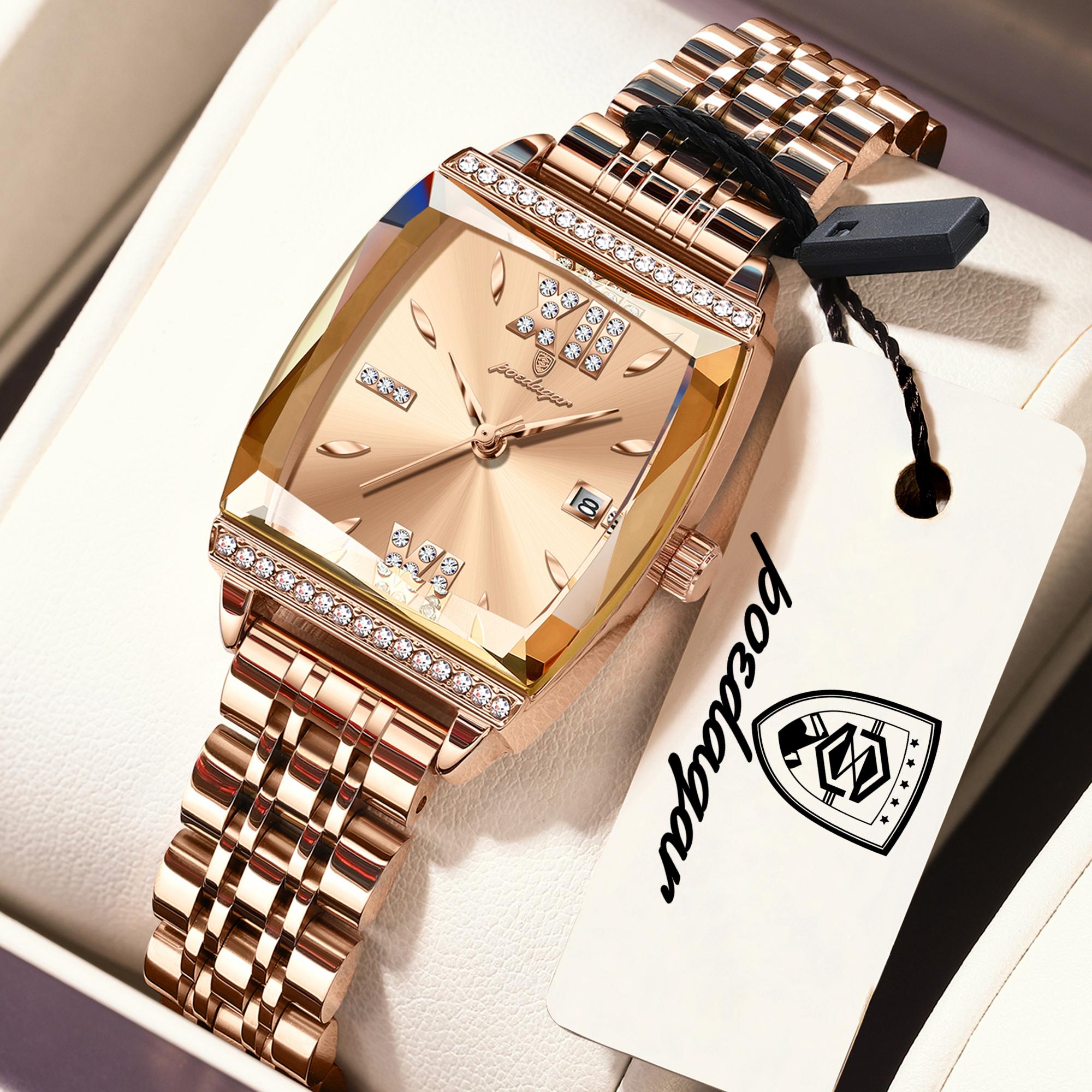 

POEDAGAR Fashion Original Woman Clock Waterproof Date Elegant Ladies Watch Stainless Steel Casual Quartz Watches Reloj розового золота