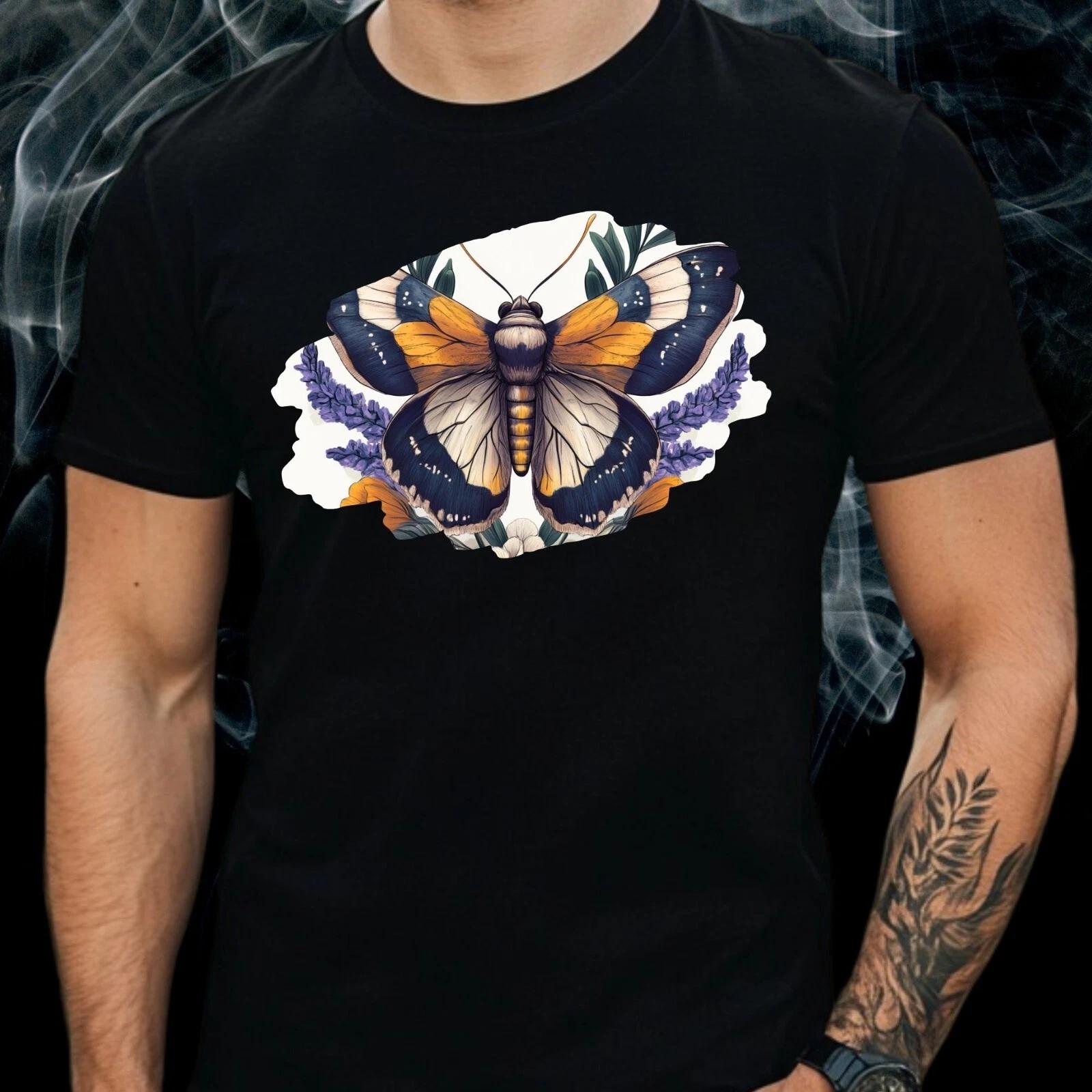 T-Shirt Herren Motte mit Blume Motiv Baumwolle Größe S bis 5XL XXXL