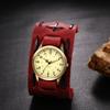 Punk and Rock Antique Watch with Genuine Leather Waterproof Analog Quartz Watch with Leather Motorcycle Fashion Watch Perfect Gift for and Day Men's