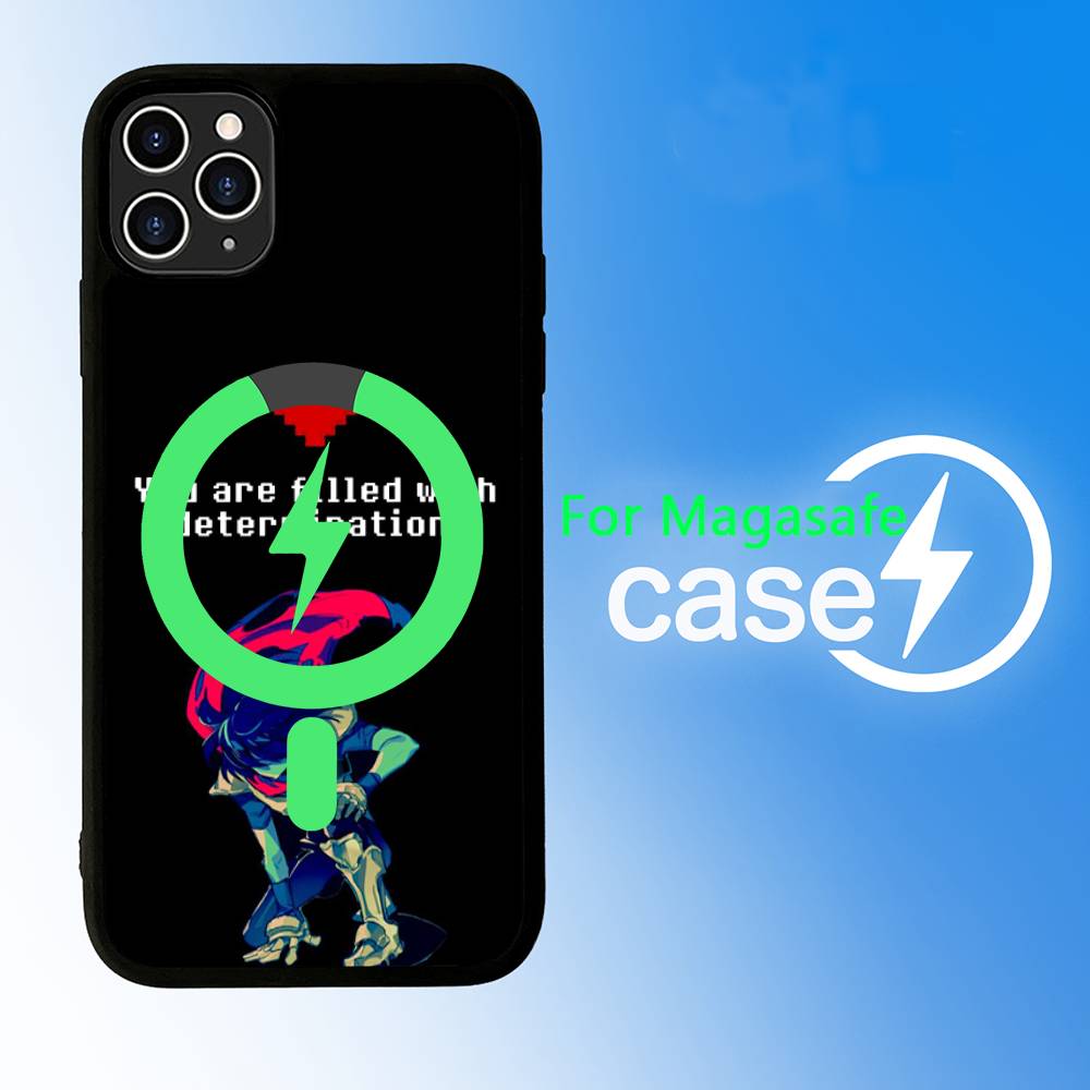 D-Deltarune Ralsei For Magsafe Magnetic Phone Case Wireless PC+TPU For iPhone 11 12 13 14 15 16 17 Pro Max Plus