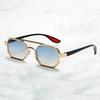 Fashionable Metal Large Frame Sunglasses Cyberpunk Style UV Protection Driving Glasses for Men and Women Trendy Outdoor