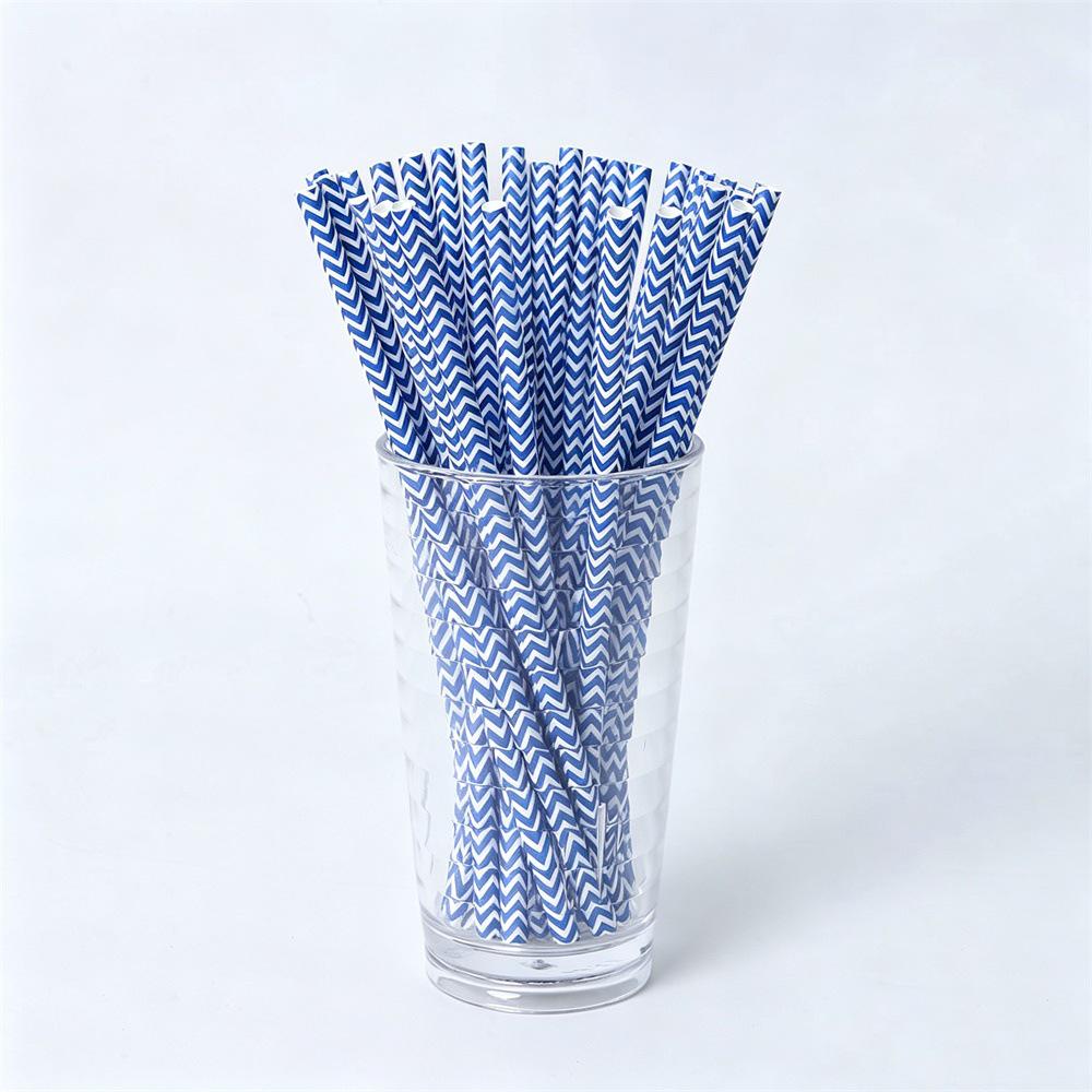 Colorful Biodegradable Paper Straws for Parties and Cocktails