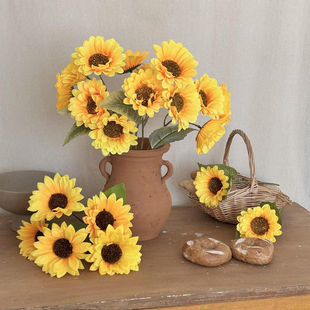 Sunflower Bouquet - Artificial Silk Flowers for Living Room, Office, Bedroom Ornaments