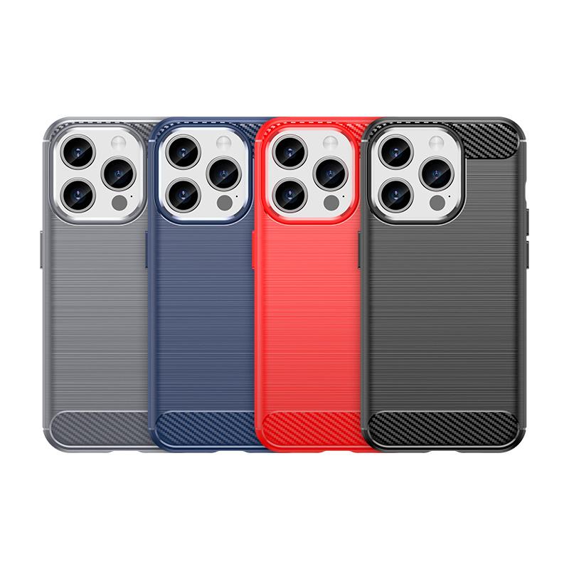 For iPhone 16 Pro Max Case Cover For iPhone 16 Pro Capa Shockproof Bumper Carbon Fiber Soft Silicon Fundas For iPhone 16 Pro Max