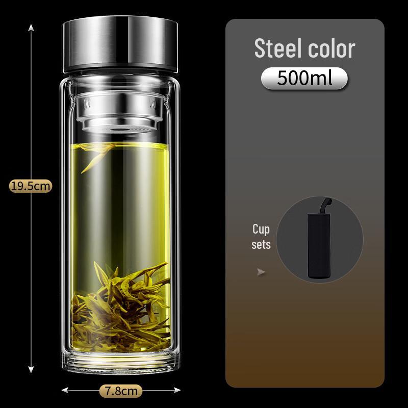 Double-Layer Borosilicate Glass Temperature Display Cup