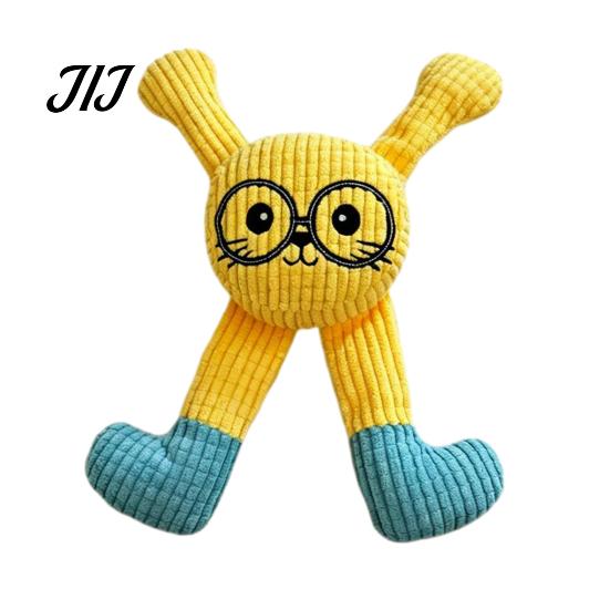 Durable Plush Toys for Dogs Squeaky Dog Chew Toy, Cartoon Cat/Dog Shape, Interactive Teeth Grinding Puppies And Boredom Relief Toy Indoor Cats