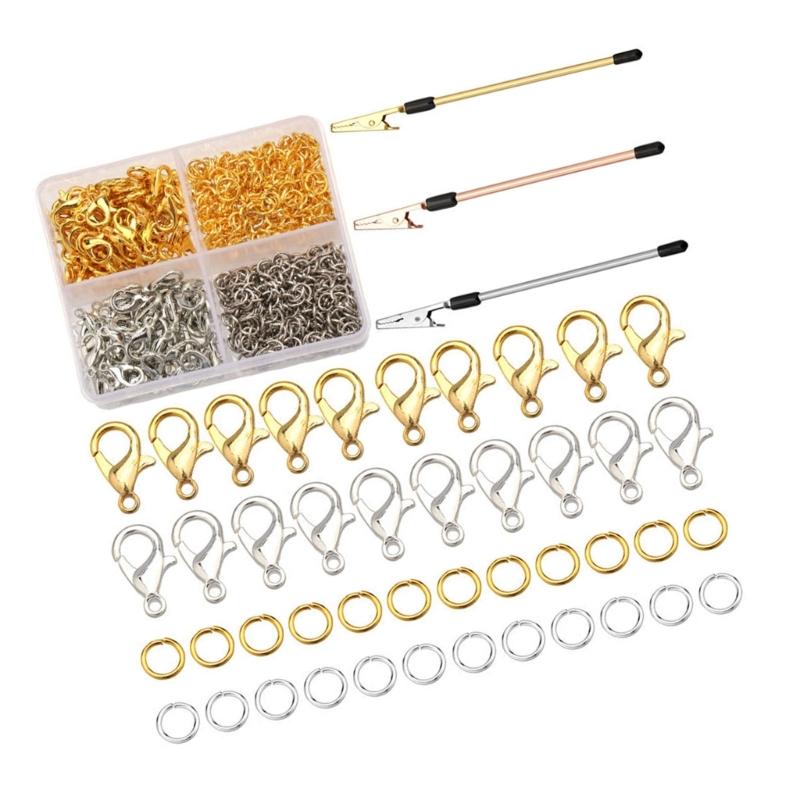 Keyring with Chain Lobster Claws Clasps And Jump Rings Set For Jewelry Making