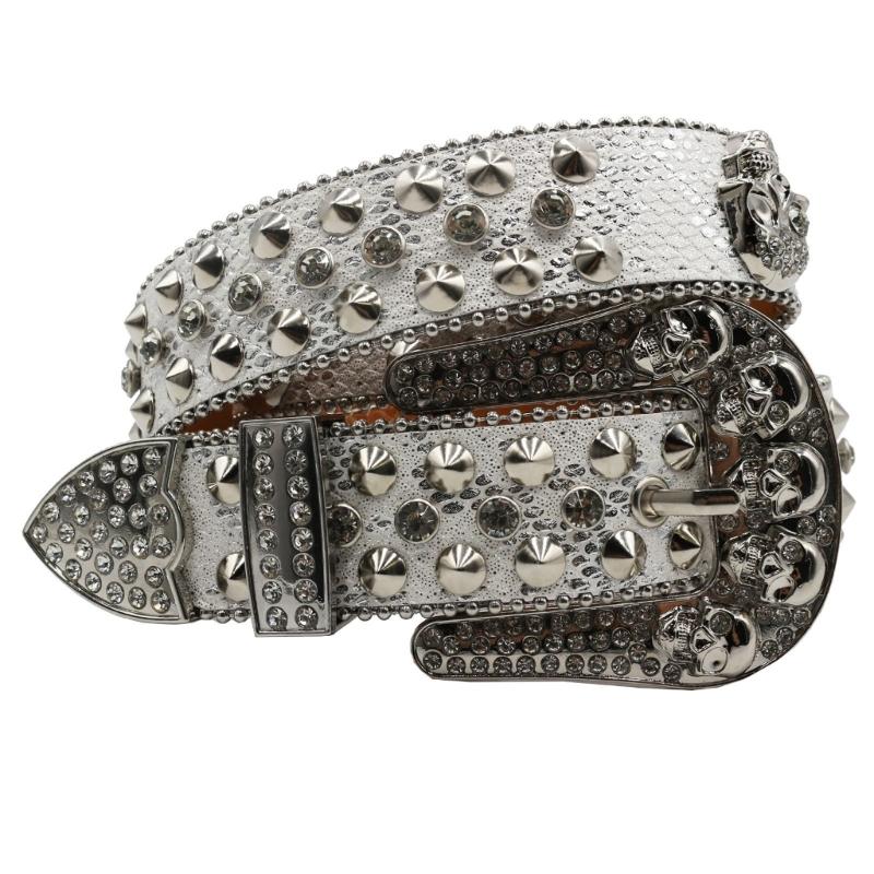 Blingbling Rhinestones Waist Belt Studded Grommet Buckle Rivets Costumes Rhinestones Heavy Duty for Jeans Pants