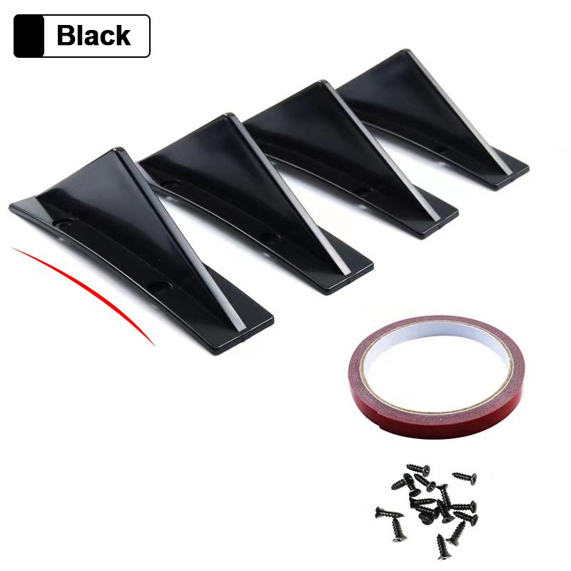 

4 шт. Универсальный черный автомобильный модифицированный задний бампер диффузор спойлер ABS задний бампер губа диффузор анти-столкновения
