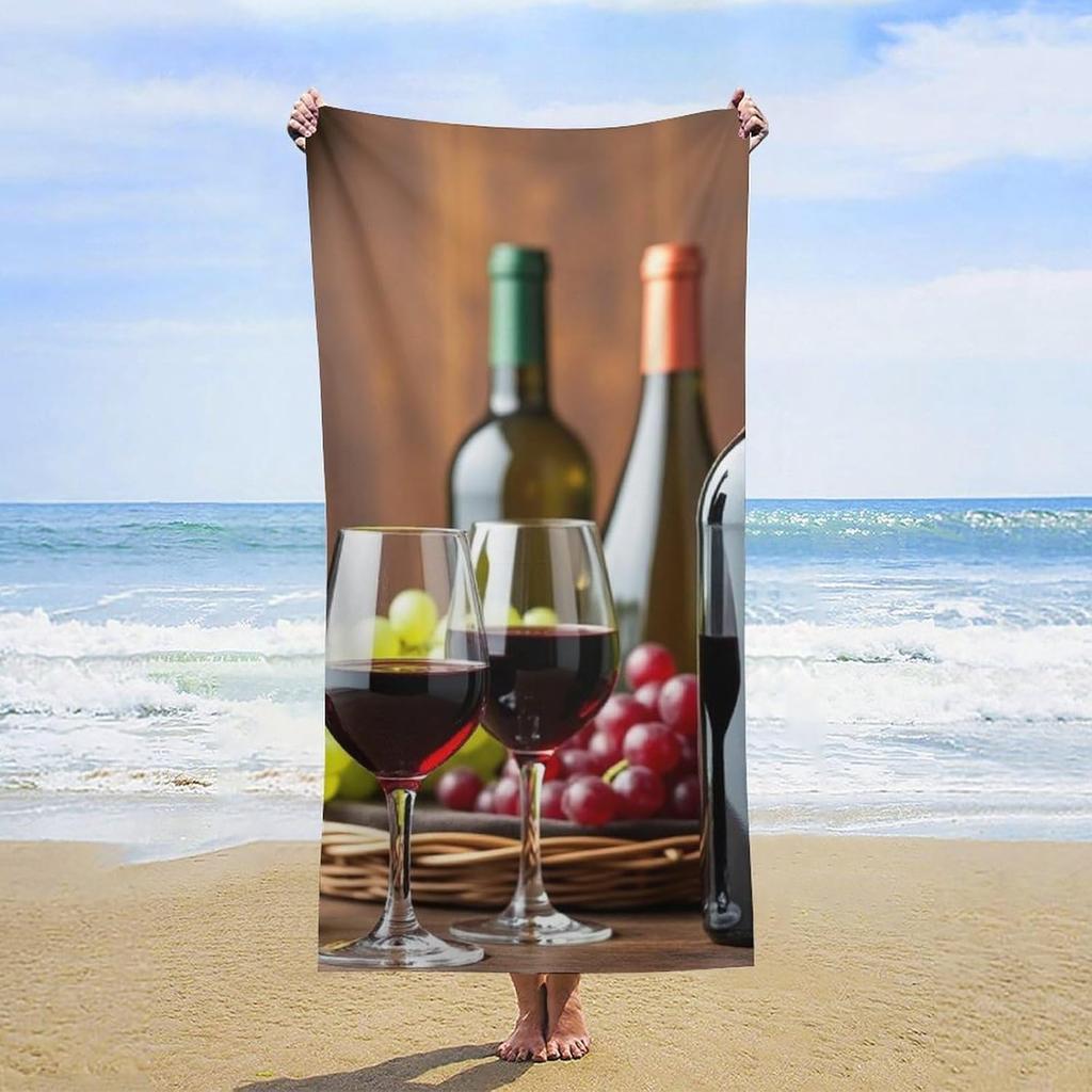 Beach Towel for Men Women Absorbent Quick Dry Bath Towels Compatible with Totem Native American Wolf Dream Catcher, Sand Free