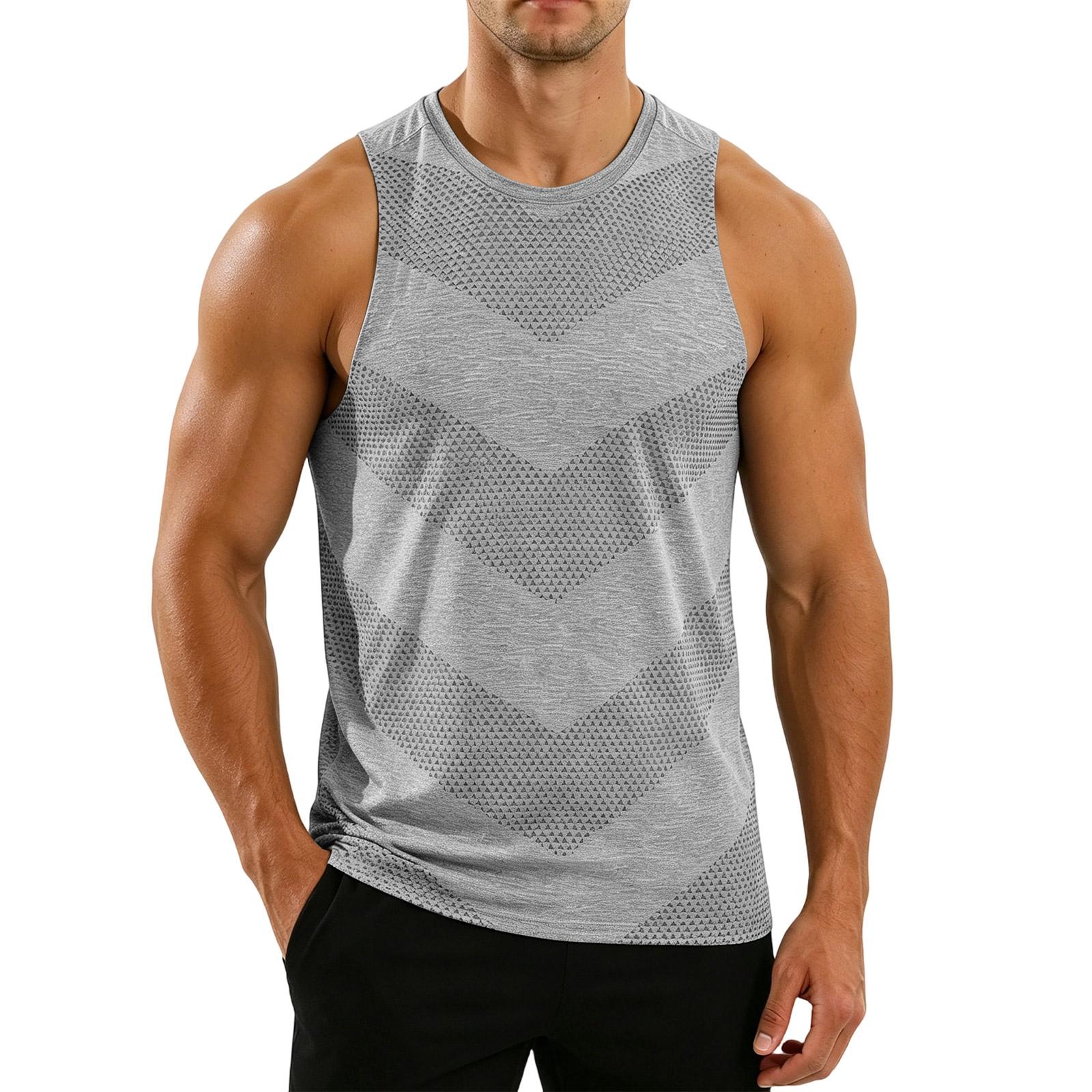 

Men s Sleeveless Athletic Tank Top Running Vest Basketball Sports Jersey Marathon Fitness Training Shirt Lightweight Breathable Fabric XXL