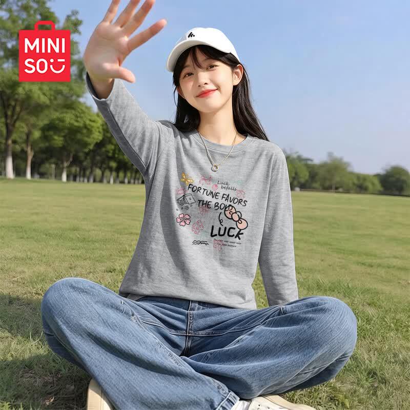 Miniso Women's Pure Cotton Long Sleeve T-Shirt